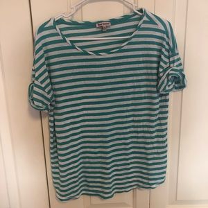 Juicy couture teal and white striped tee